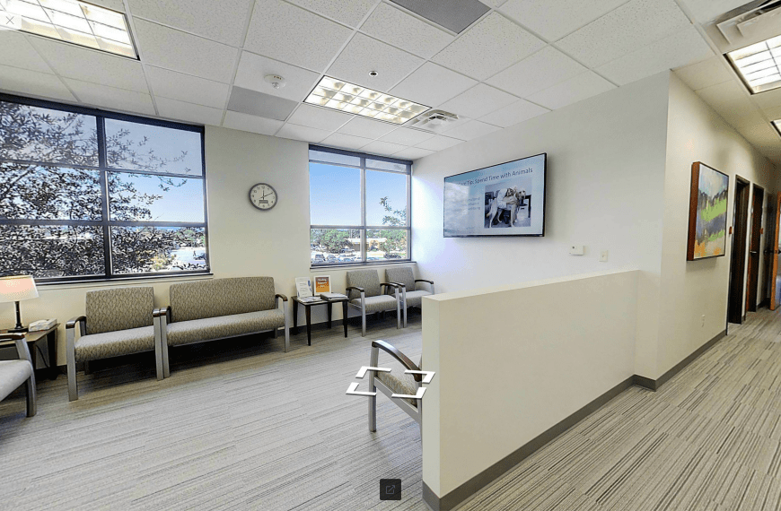 360-degree view of the welcoming interior at Mental Health Partners Lafayette, created by West 360 Digital for a virtual tour experience