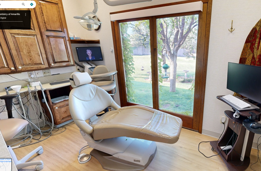Clean dental exam room Amarillo Texas immersive virtual tour