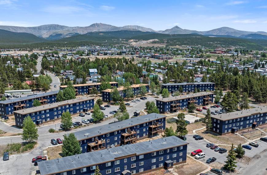 Leadville Colorado apartment community captured with drone photography